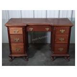Mahogany Knee Hole Desk, Queen Anne footed, nice