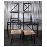 5pc Sunroom Table Set. Glass top 31x58" top on