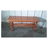 Modern oak Crock or Planters style Bench, 46 long