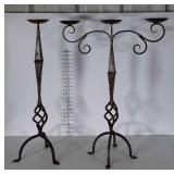Two Iron Works Candle Holders, one 3 one single