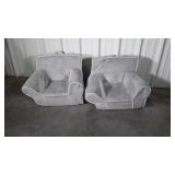 Two Kids Lounge Chairs foam chair shaped covered