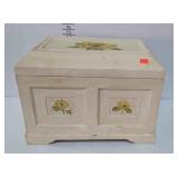 Painted decor blanket chest, with handles, 20 x