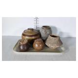 5pc Home Goods Pottery, stoneware bean pot,