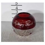 Souvenir Rose Bowl, Asbury Park 1895, ruby river