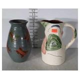 Pottery Homewares. Pitcher has chip along top,