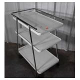 Mid Century Kitchen Service Cart, 3 white color
