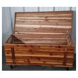 Solid Cedar Blanket Chest, the top lid needs the