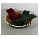 Wooden Salad Bowl with 2 sets of big forks,