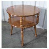 Early Maple Double Shelf 24" round Stand,