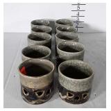 Set of 10 Pottery Mugs, double Made type pottery