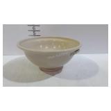 Pottery bowl with applied double handle accents,