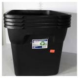 Four Black Sterlite 18 gallon Storage Totes NO