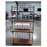Bakers Rack, 4 oak board shelves for ample