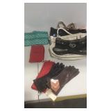 Fashion lot with gloves, Wallet, and handbags