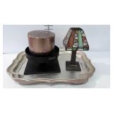 Home decor - metal based votive holder with slag