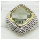 Brass Green Amethyst(7.6ct) Men
