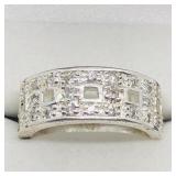 Silver Cubic Zirconia Ring, size 7