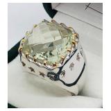 Brass Green Amethyst(8.8ct) Men