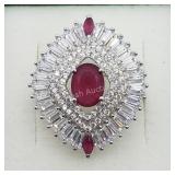 Silver Cubic Zirconia Ring, size 7