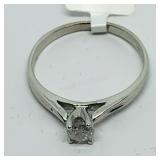 14K White Gold Diamond ring, size 5.5