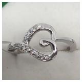 Silver Cubic Zirconia(0.2ct) Ring, size 6