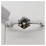 14K White Gold Diamond(SI1 FANCY YELLOWISH GREEN