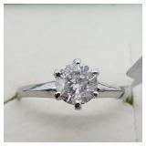 14K White Gold Diamond(I1, H, 0.73ct) Ring, Made