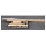 Group lot of misc lumber, some pieces are bowed
