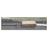 Group lot, includes wood block Shepherd hook,