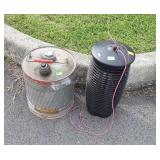 Bug zapper and galvanized fuel can