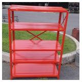 Orange metal shelf 51" tall