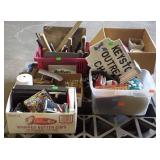 Skid lot, includes drywall tools, hardware nails,