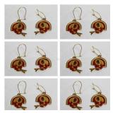 6 Pairs of Washington Redskins Earrings, pierced