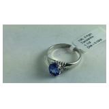 10 karat white gold tanzanite diamond ring size