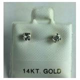 14 carat white gold diamond earrings made in