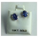 10 karat yellow gold tanzanite Earrings, made in