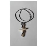 Natural freeform Pearl with fashion cord pendant