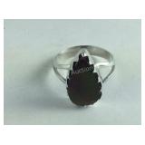 Silver ammolite ring, size 7