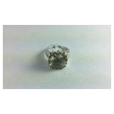 Brass green amethyst ring, size 9.25