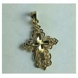 10 karat yellow gold cross shaped