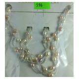Freshwater Pearl Necklace and bracelet set