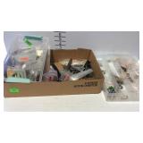Costume jewelry in plastic container plus flat