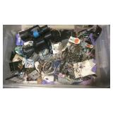 Plastic tote of costume jewelry