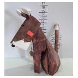 Carved wooden dog statue