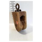 Wooden pulley, 11.5" long