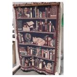 Oak Wall mount Quilt rack with bookshelf themed