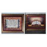 Two pcs Framed Religious Wall Art. Print on