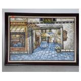 Framed Artist oil on canvas painting. Signed