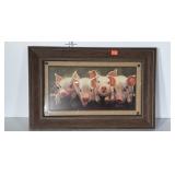 Pig Heaven print framed 12x21"