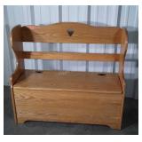 Oak Bench Seat Storage trunk under seat